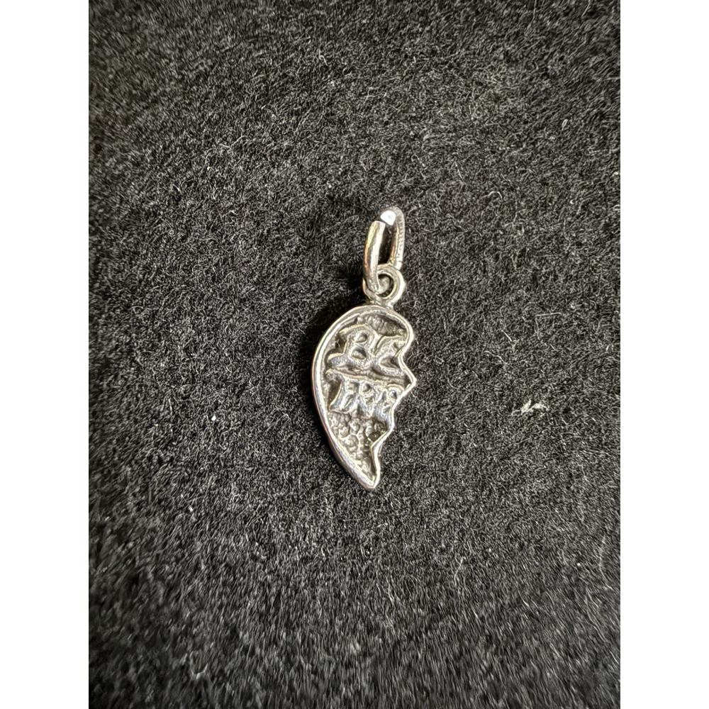 Sterling Silver .925 Best Friends Charm (Left Half) Pendant *Charm only*